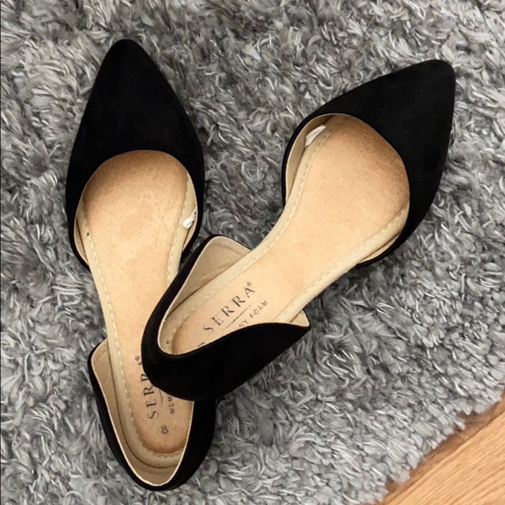 Sold black faux suede size 8